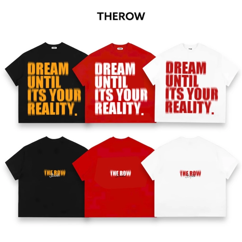 Áo Thun Big Boxy THE ROW Cotton In Trame "DREAM UNTIL" Unisex Menswear Cổ Tròn Nam Nữ Unisex 230gsm