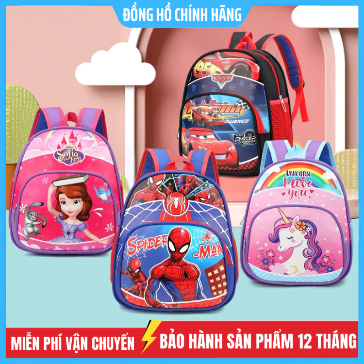Balo cho bé mẫu giáo , mầm non , cặp trẻ em đi học 1-6 tuổi hình người nhện siêu nhân elsa kitty công chúa