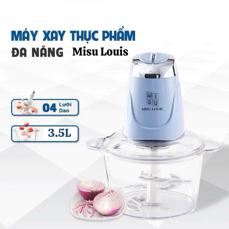 Máy Xay Thực Phẩm Đa Năng Cối Thuỷ Tinh, Xay Thịt Misu Louis Công Suất Lớn , Dung Tích 3.5L
