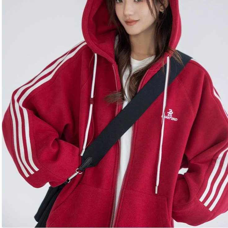 Áo Hoodie Zip Có Khóa Kéo Phối Viền Tay Thêu Chữ Trước Ngực Chất Nỉ Bông Thời Trang Protex G7