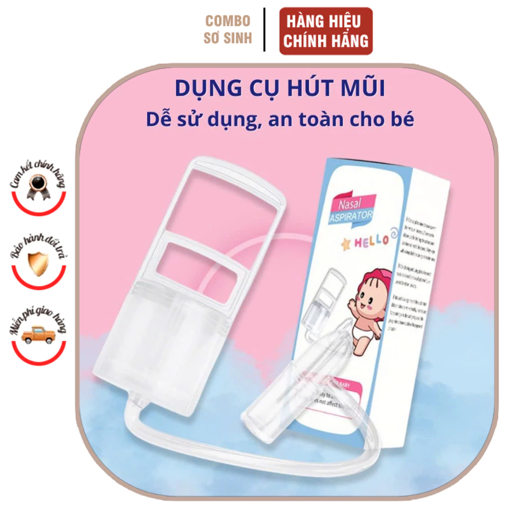 Dụng cụ hút mũi an toàn cho bé chất liệu nhựa nguyên sinh, lực hút mạnh