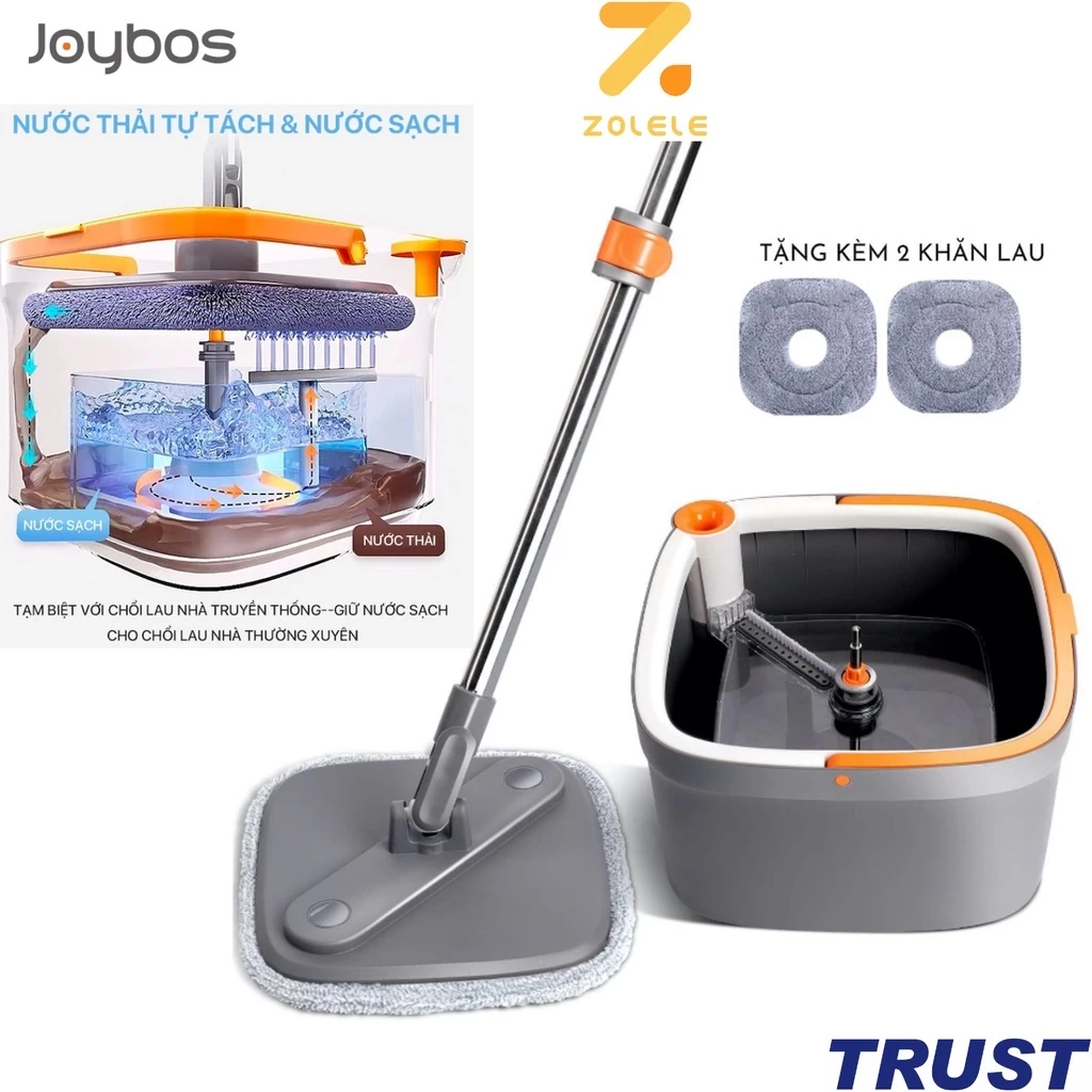 [Bản Quốc Tế] Cây Lau Nhà Và Xô Joybos/Zolele M16 - Bộ Lau Nhà Tách Nước - Chính Hãng