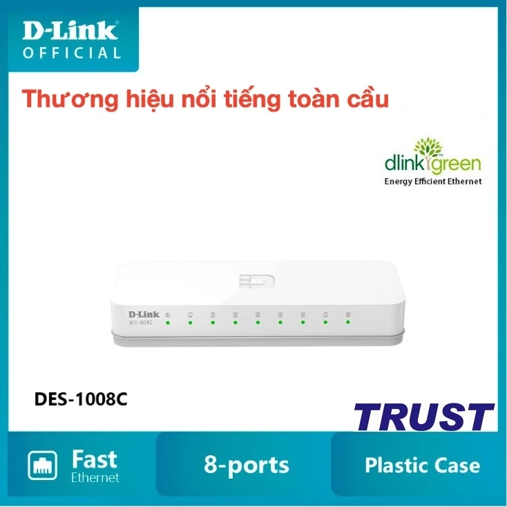 Bộ chia tín hiệu -Thiết bị chuyển mạch 8 cổng 10/100 Mbps D-LINK DES-1008C