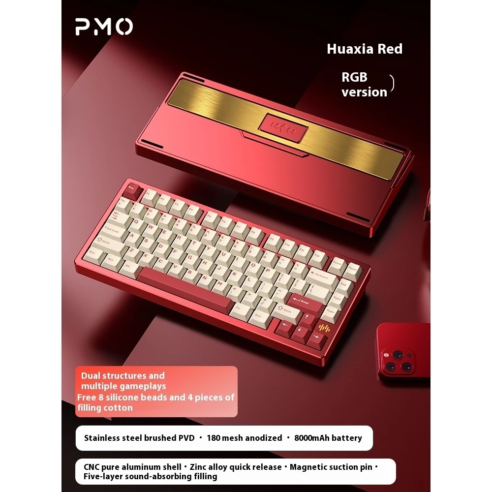 PMO WAVE75 (RD75) QMK bàn phím cơ nhôm CNC kết nối 3 chế độ