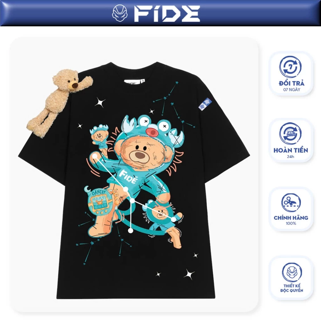 Áo thun FIDE TEDDY Cung Hoàng Đạo phông unisex local brand nam nữ cổ tròn oversize - AT82 (Cự Giải)