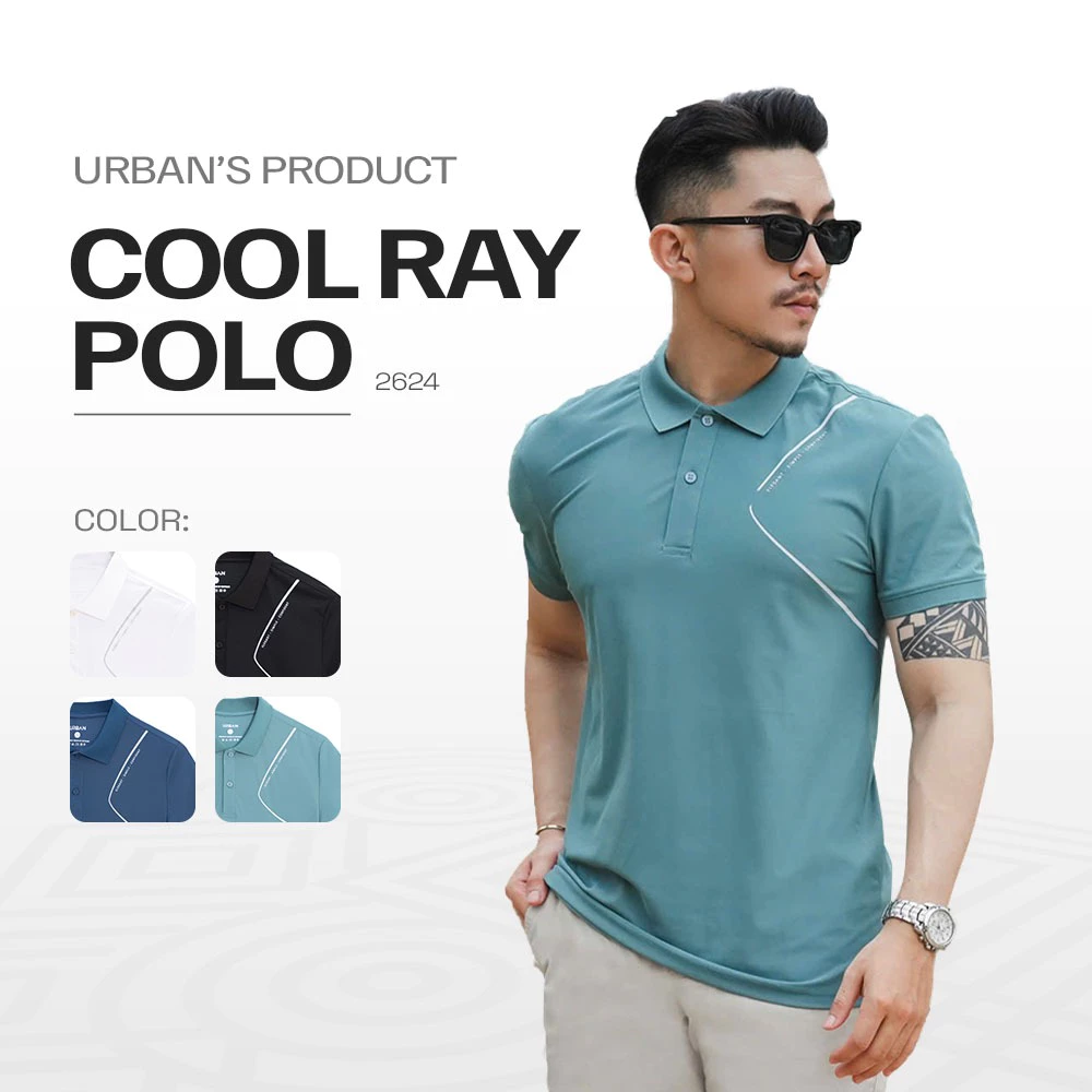 Áo polo nam thun lạnh thể thao URBAN vải RAYON Coolmax Thấm Hút Tốt Dáng Basic trẻ trung co giãn mặc mát NO.27103|2624