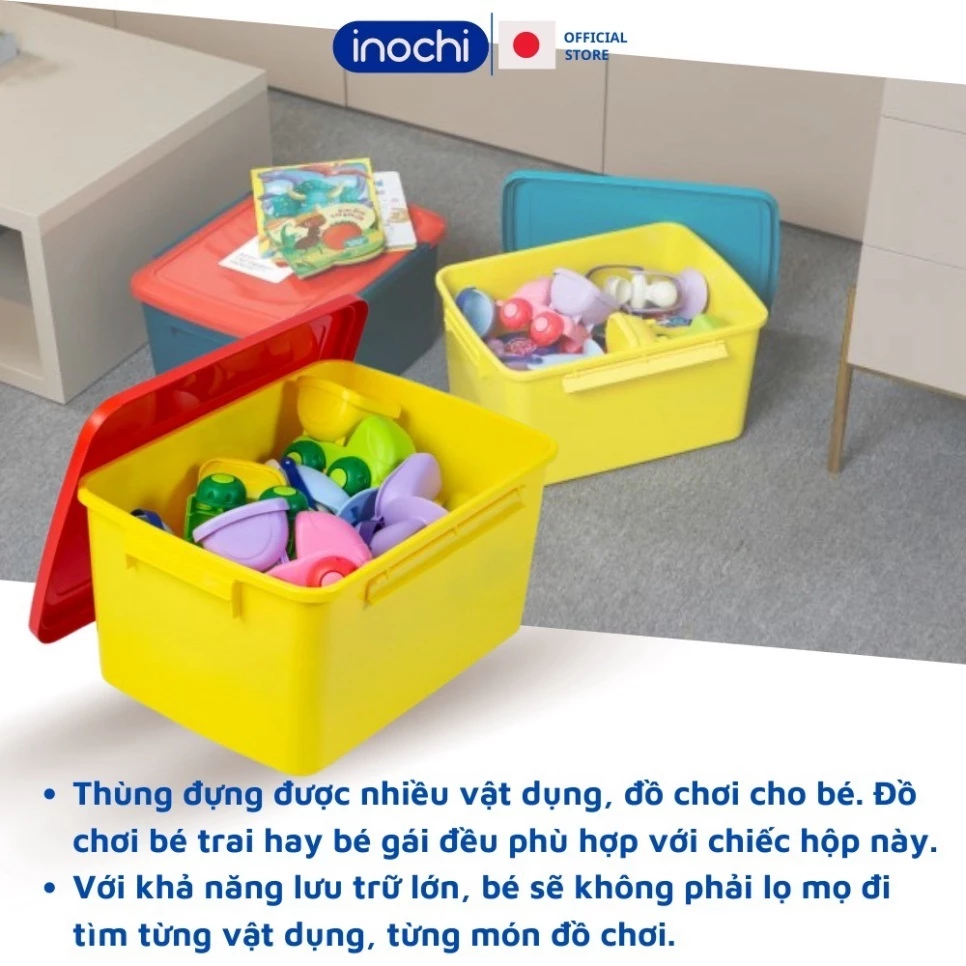 Set 02 Thùng nhựa đa năng trẻ em Inochi 18L-10L Đa dạng màu sắc, kích thích sự sáng tạo của trẻ