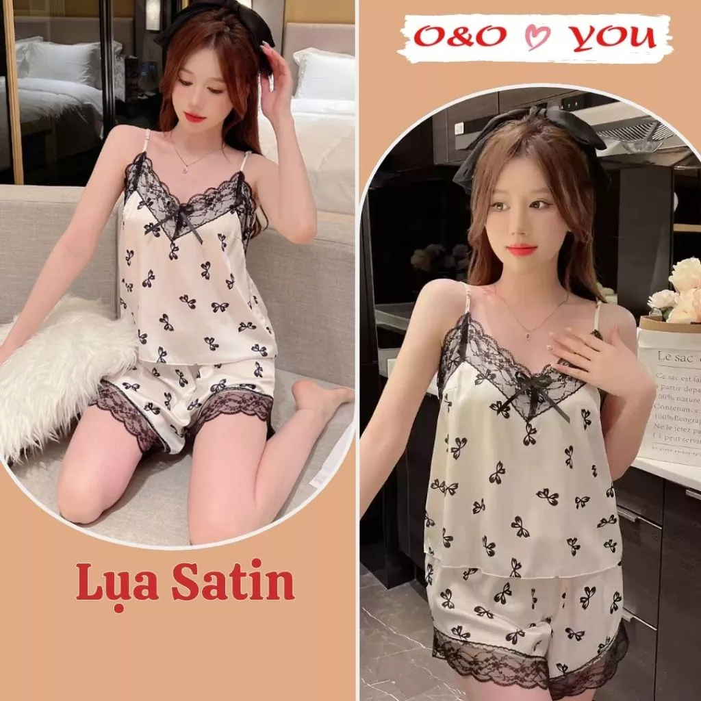 Set bộ quần áo ngủ mặc ở nhà, hàng quảng châu phong cách Nhật Bản A666 O&O thoáng mát