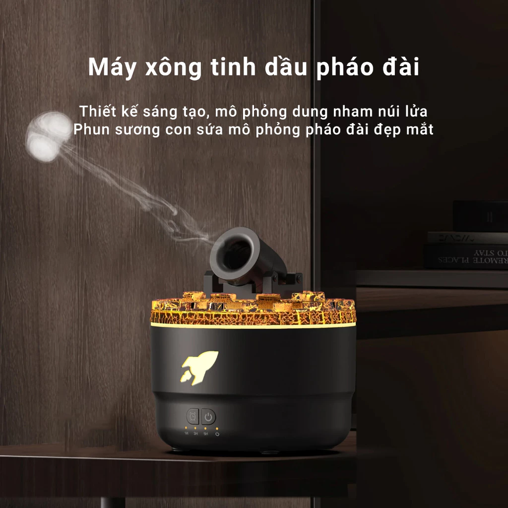 Máy xông tinh dầu pháo đài HX176 - Decor phòng tuyệt đẹp - 2 Kiểu phun sương - BH 12T