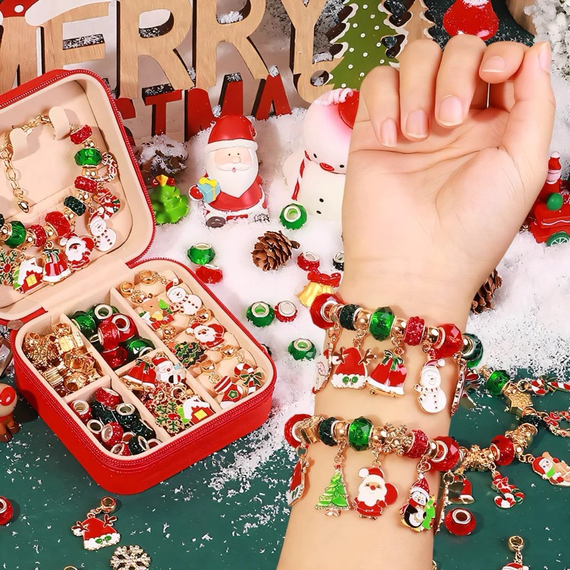 DIY vòng tay charm Pandora chủ đề giáng sinh, blind box hộp mù hộp lịch vọng hậu đếm ngược giáng sinh vòng charm Pandora