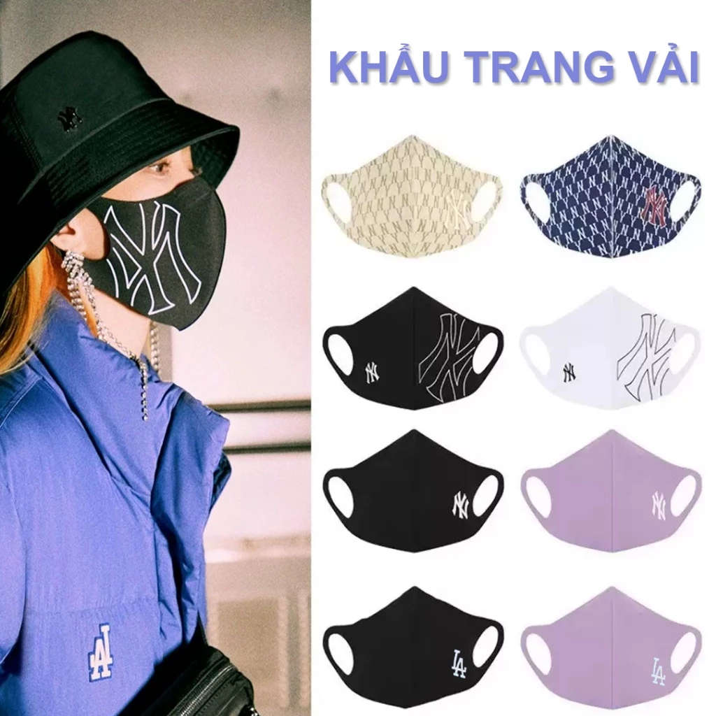 Khẩu Trang Vải Xuất Xịn Chống bụi mịn, chống nắng cực hiệu quả Công nghệ vải POLI cao cấp logo N/Y L/A