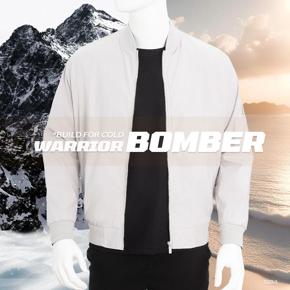 Áo khoác Gió Bomber Nam Urban Vải Gió Chống Nước Chống Gió Giữ Ấm Tốt Cổ Bomber Trẻ Trung No. 1984