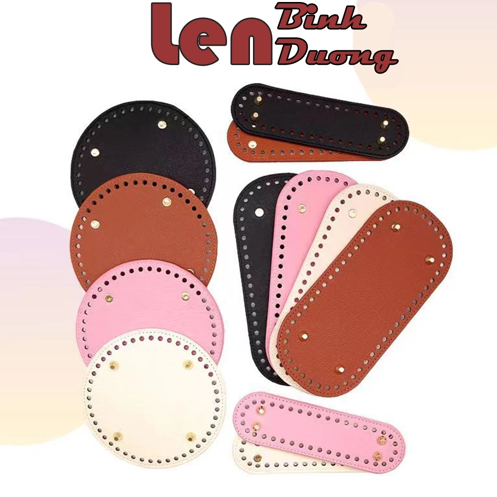 Đế Túi Có Lỗ Làm Đồ Handmade, Đế Túi Da PU Nhiều Kích Thước