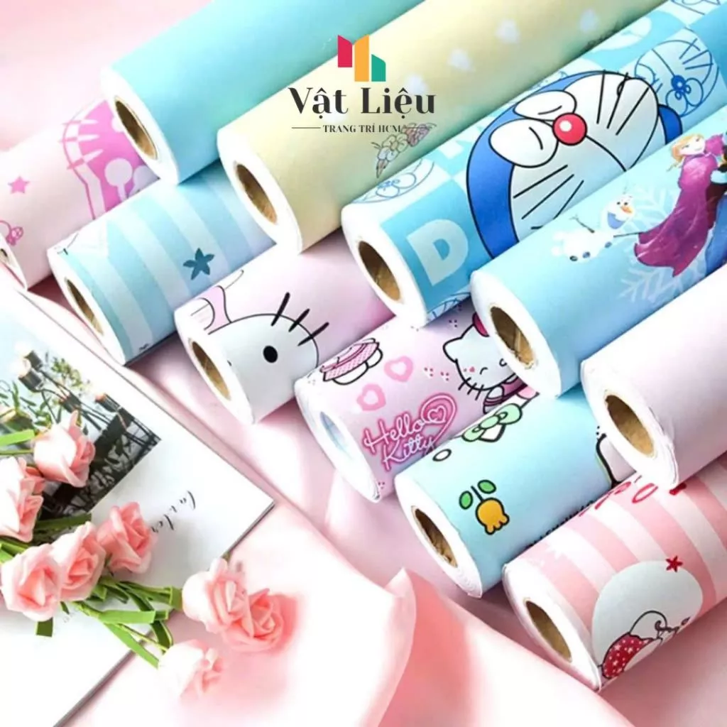 10m x 45cm rộng Giấy dán tường ( có sẵn keo ) - Mẫu hoạt hình ( nhiều mẫu mới )