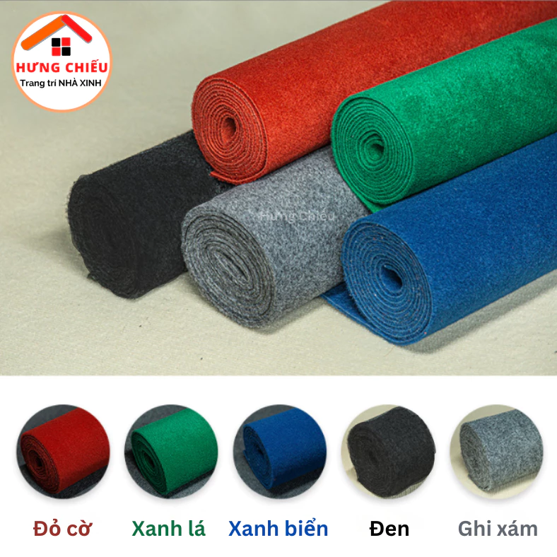 Thảm nỉ màu trơn lót sàn dùng cho văn phòng, nhà ở, khu vui chơi, khách sạn, tiệc cưới, sân khấu - Hưng Chiếu ED22