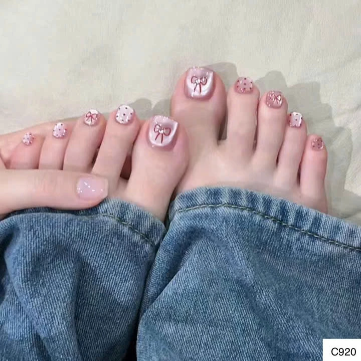 C920 - Nail chân mắt mèo sang chảnh  Móng Chân Giả bộ 24 móng mẫu mới đi chơi trung thu, tiệc cưới 2026