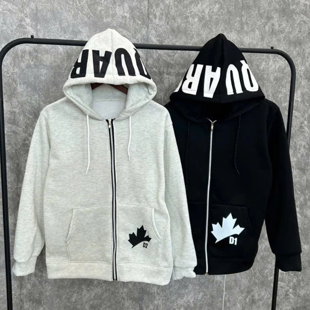 Áo khoác nỉ hoodie in hình lá phong D2, chất liệu nỉ tàu mịn, phong cách trẻ Hàng QC Hottrend=