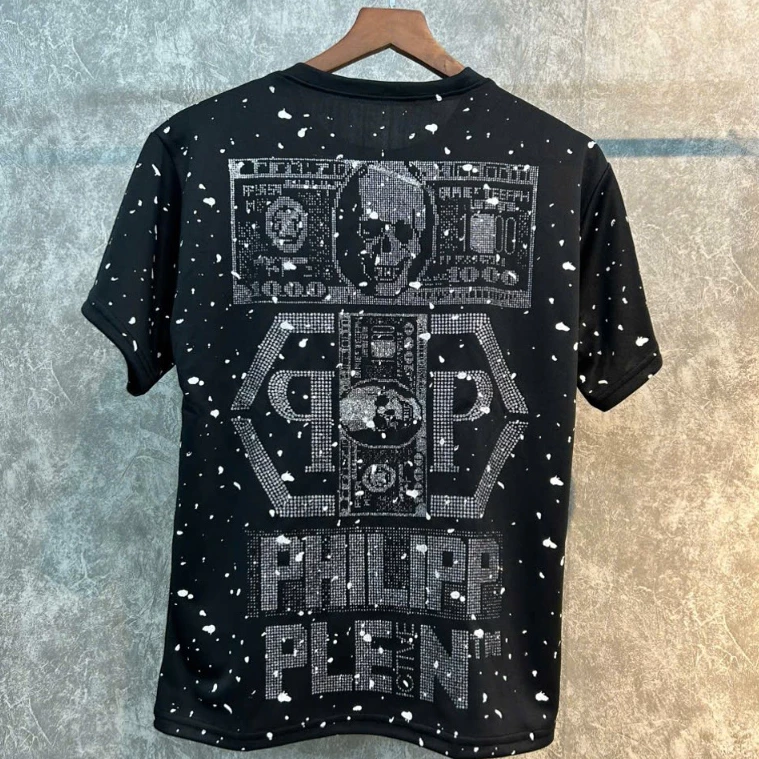 Áo thun PhiLip kim tuyến vảy sơn toàn thân chất liệu vải thun cotton poly co Hàng QC Hottrend=