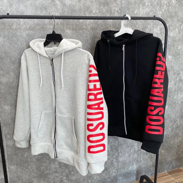 💥Áo khoác nỉ hoodie DSQ tay đỏ, chất liệu nỉ dày dặn, phong cách đường phố trẻ trung năng động_hadupo1991