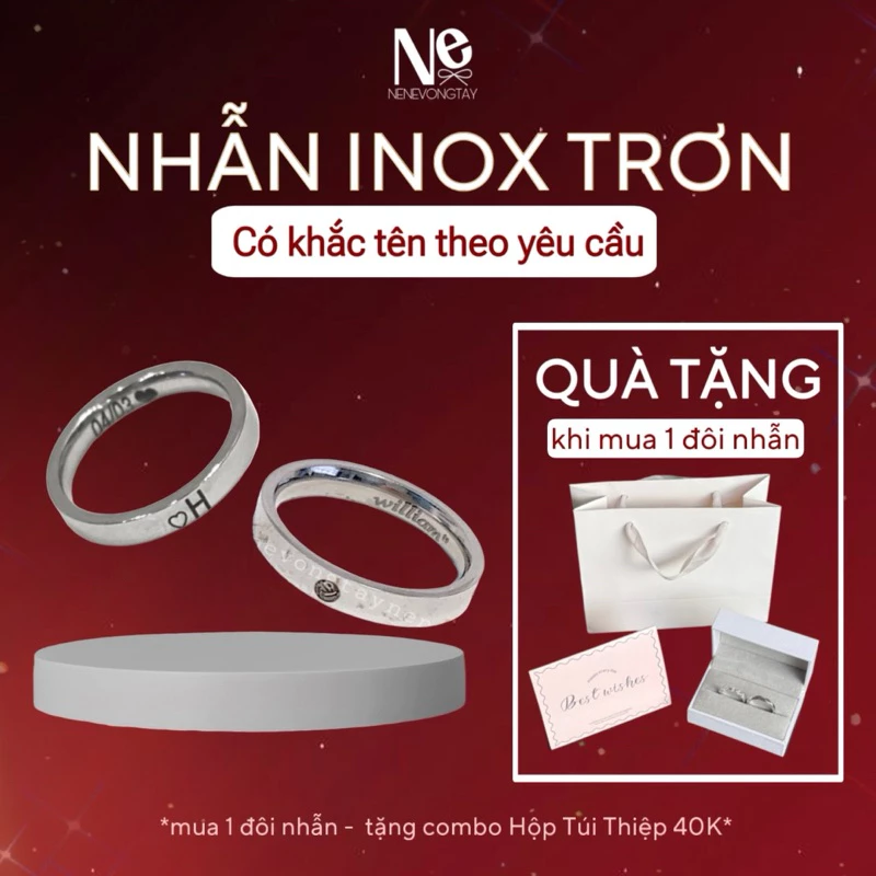 [CÓ SẴN] Nhẫn lẻ/ nhẫn cặp đôi titan inox trơn - KHẮC TÊN - Không hoen rỉ - nhẫn đôi - nhẫn couple