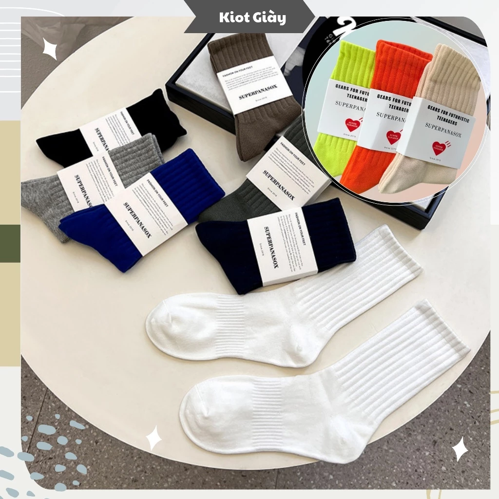 Tất cổ cao nam nữ trơn Basic - Vớ cao cổ chất liệu cotton cao cấp dày dặn