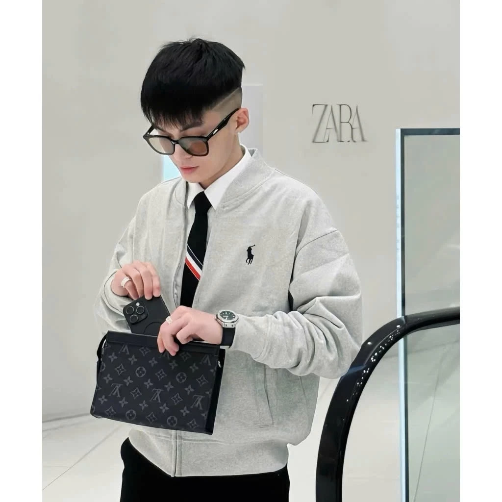 Áo Khoác Bomber Nam Chất Nỉ Thêu RLX Logo Ngựa Siêu Đẹp - Áo Khoác Nỉ Nam Thêu Hình Hot Hit quynhpham QC ==