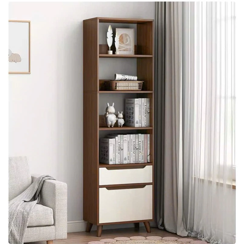 Kệ sách gỗ để sàn có ngăn kéo phong cách Bắc Âu nhiều tầng lắp ghép dễ dàng gỗ MDF phủ Melamine chống mối mọt B11