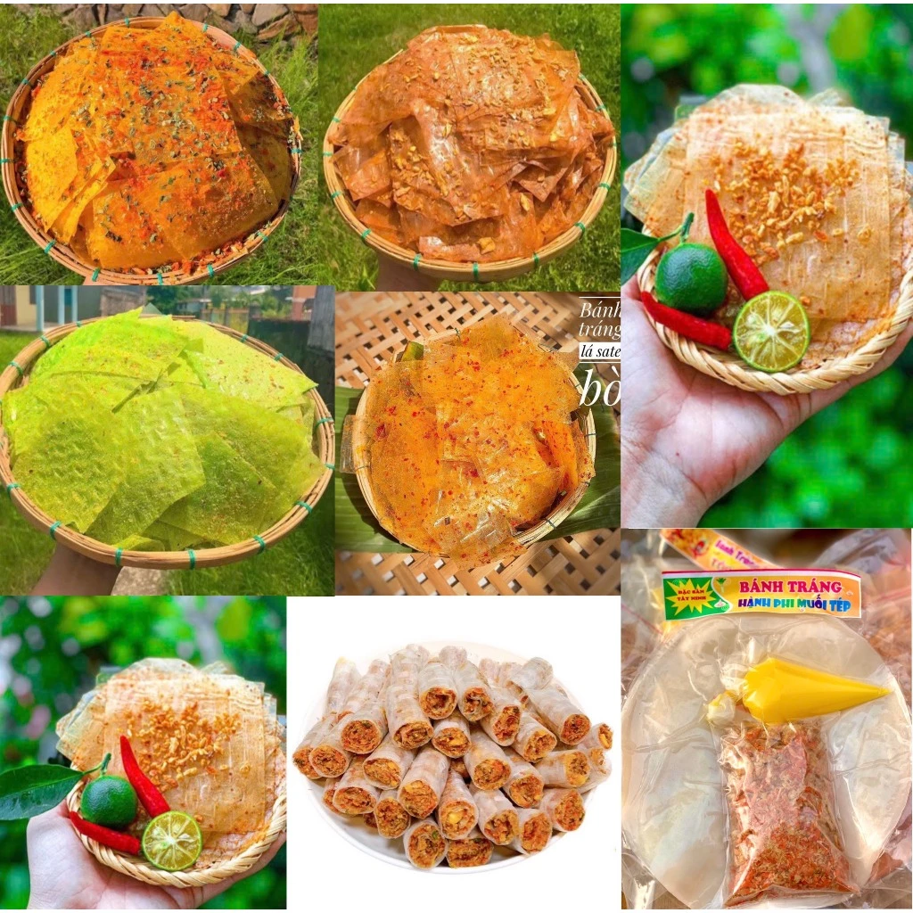 1KG/500GR BÁNH TRÁNG TÂY NINH ĐỦ VỊ ĂN KHÔNG THỂ NGỪNG