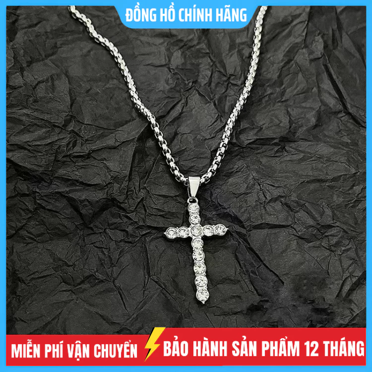 Vòng cổ Titan Mặt Thánh Giá Phong Cách Gothic Cổ Điển Màu Sắc Cá Tính Dành Cho Nam Nữ