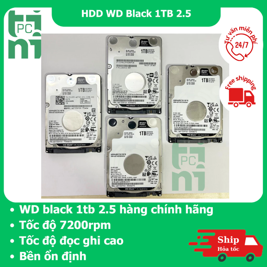 Ổ Cứng HDD WD Black va Blue 1TB 2.5 Inch SATA III Tháo Máy Cho Laptop Và PS4