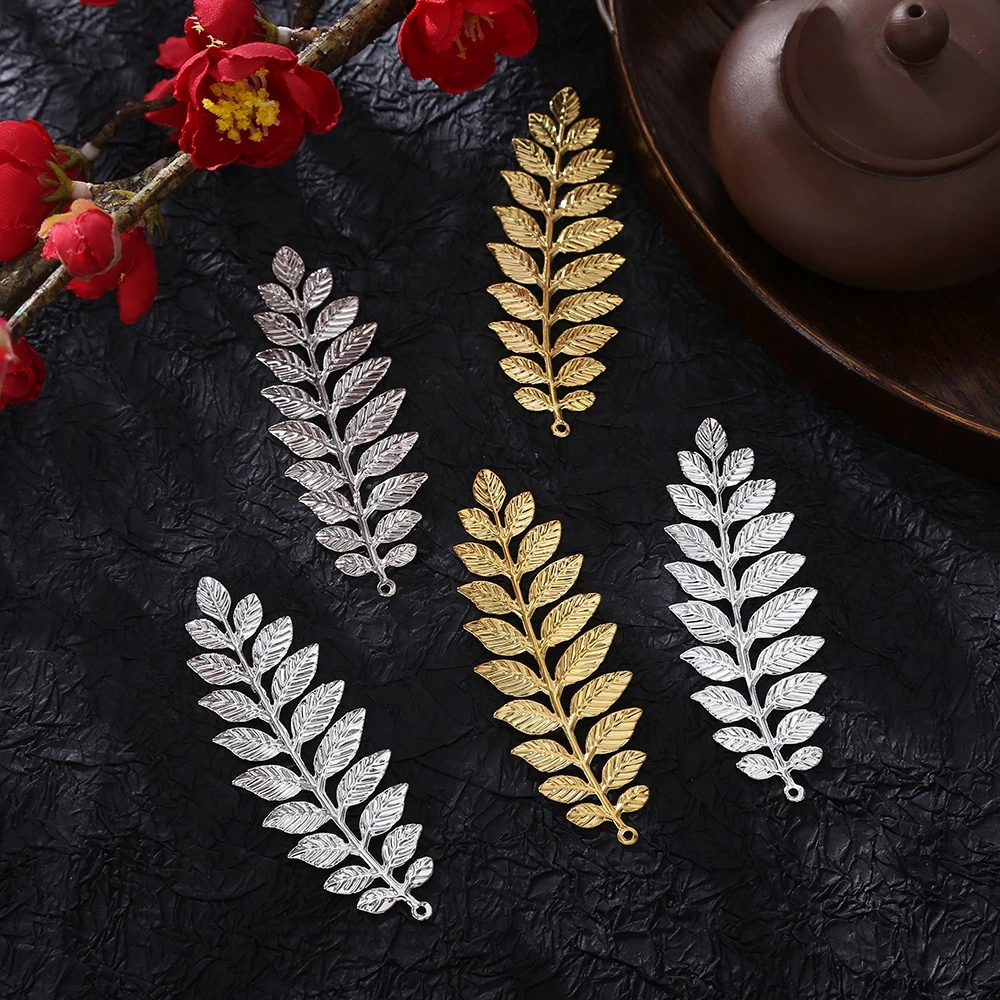 1 phiến nguyên liệu hình lá dài 33*93mm làm vương miện Lolita làm trâm làm trang sức cổ trang NL0010