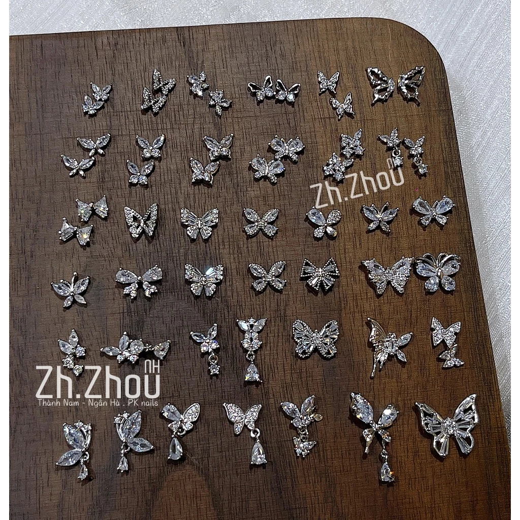 Các mẫu charm bướm mini, Charm bướm size nhỏ trang trí móng, charm gắn móng,đá hình trang trí móng charm cao cấp