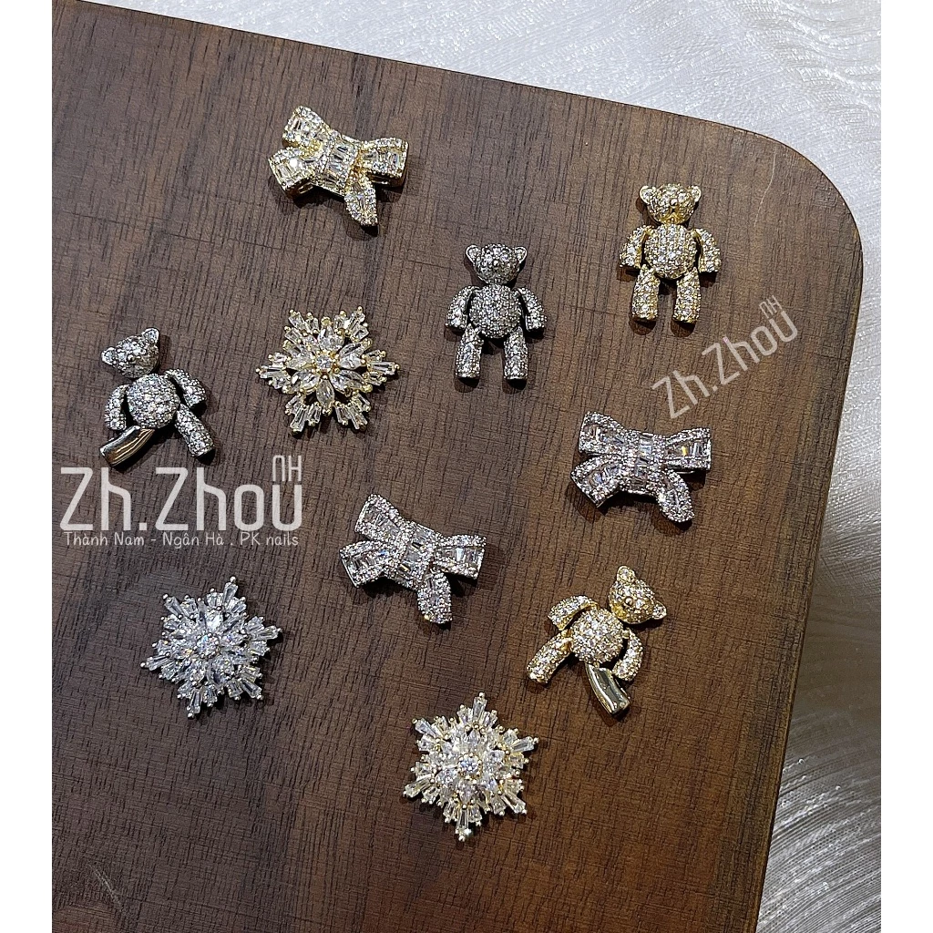 Charm cao cấp trang trí móng tay tổng hợp, phụ kiện nail, charm đá gắn móng mẫu mã đa dạng cập nhập liên tục