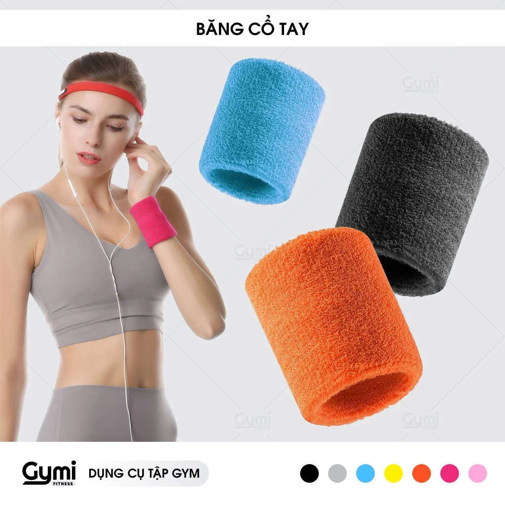 [1 Chiếc] Băng Cổ Tay Cotton Thể Thao - Đai Cổ Tay Thấm Mồ Hôi Tập Gym, Pickleball, Tennis, Chạy Bộ - BangCoTay