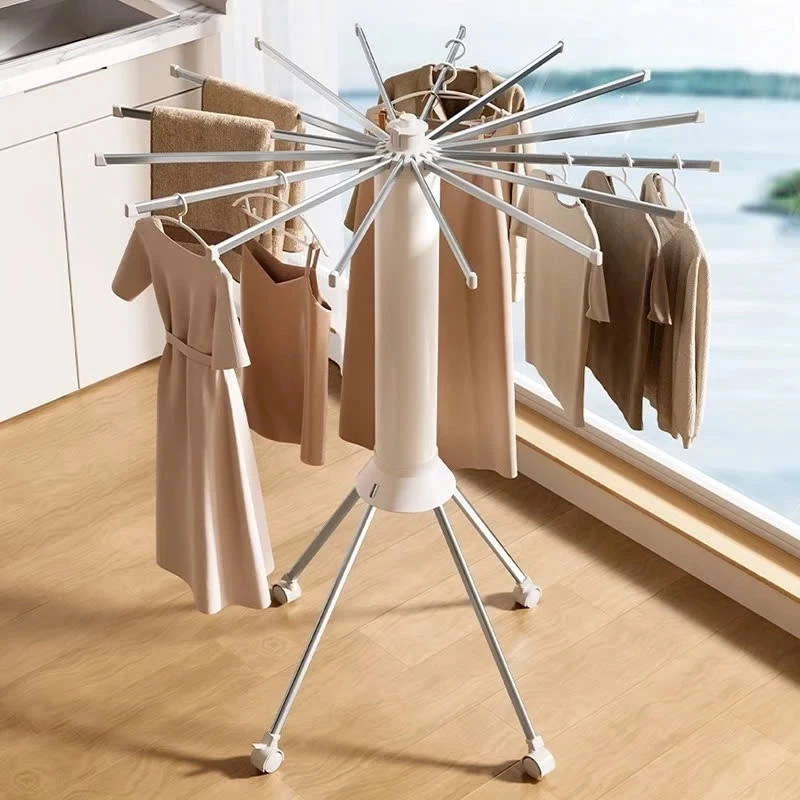 Cây sào phơi đồ quần áo đa năng thông minh EASY, giá phơi đồ cho bé inox 2 tầng xoay 360 độ, có thể gấp gọn tiện lợi