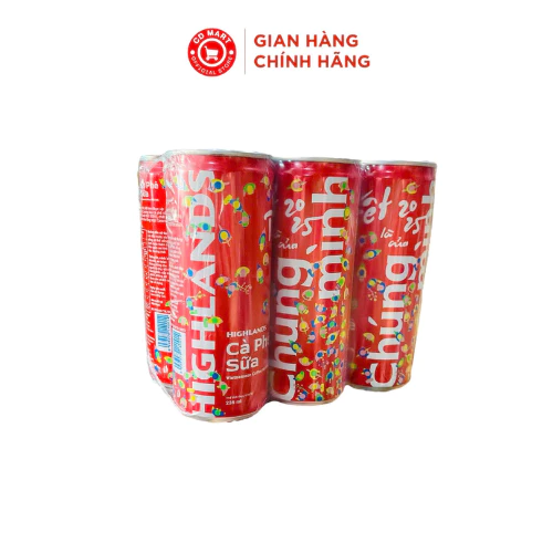 Lốc 6 lon cà phê sữa đá Highlands Coffe, lon 185ml/235ml