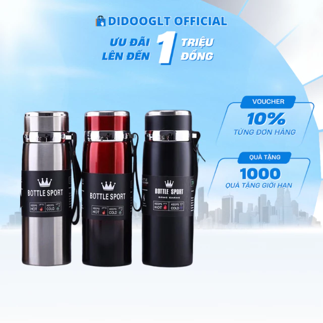 Bình Giữ Nhiệt Nóng Lạnh Didooglt 1000ml Giữ Nhiệt Siêu Tốt Chất Liệu Inox 304 Chống Gỉ