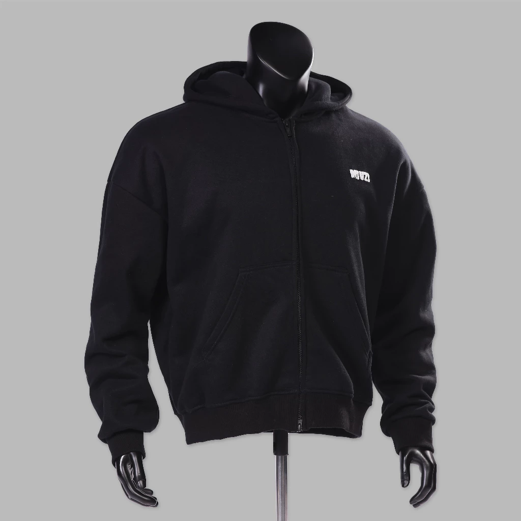 Áo khoác Hoodie zip boxy nỉ bông dày dặn hai lớp mũ Nam và Nữ Miuzi, họa tiết ngôi sao in nổi sắc nét cực đẹp.DT657