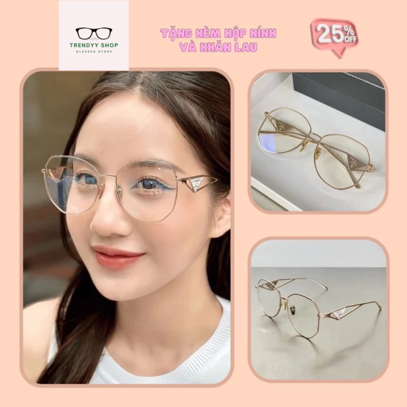 Gọng kính cận Pra-da - Gọng kính thời trang Gọng thời trang mẫu mới siêu đỉnh
