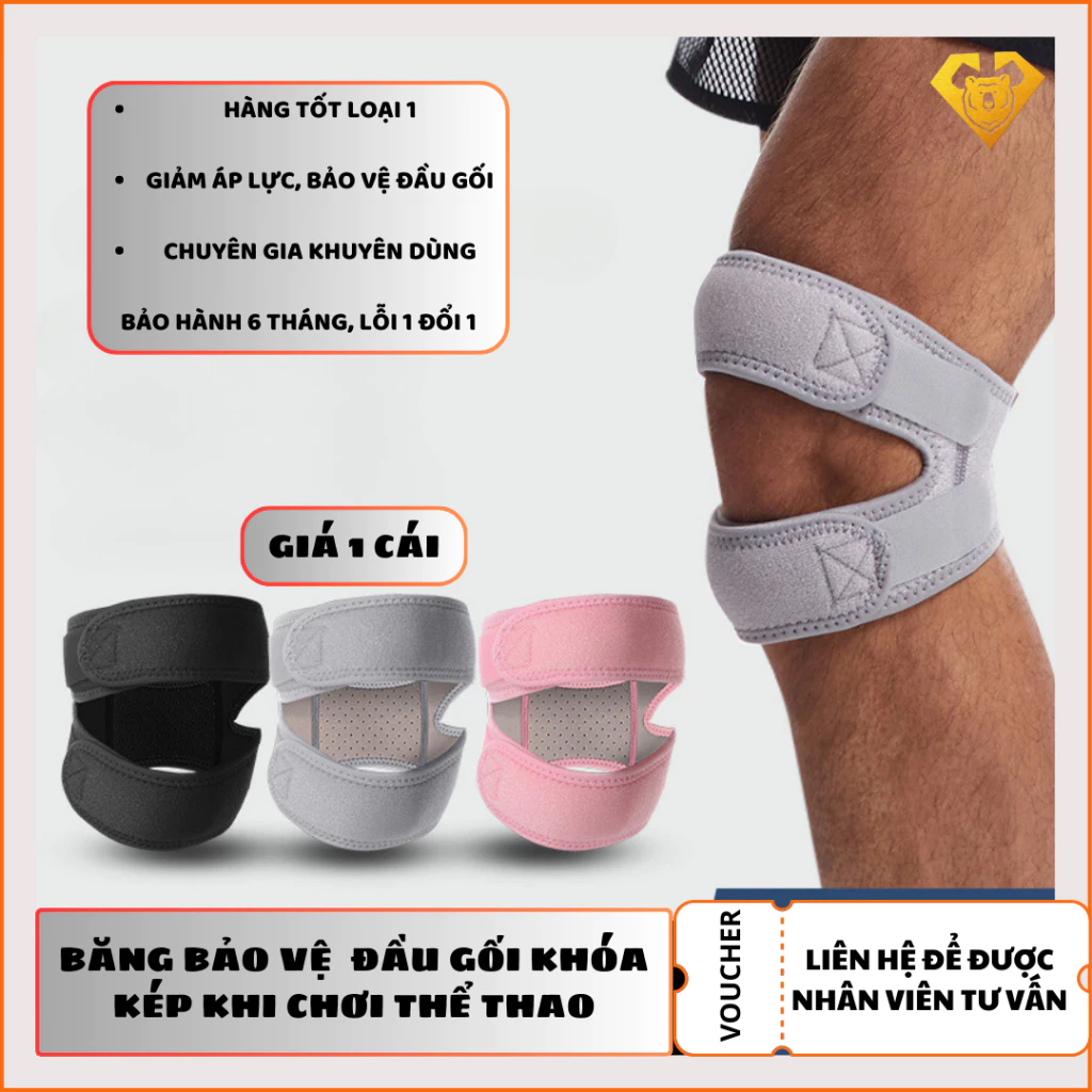Băng Bảo Vệ Đầu Gối Khóa Kép Tránh Chấn Thương SKDK 075 | Đai Bảo Vệ Đầu Gối Khi Chơi Thể Thao