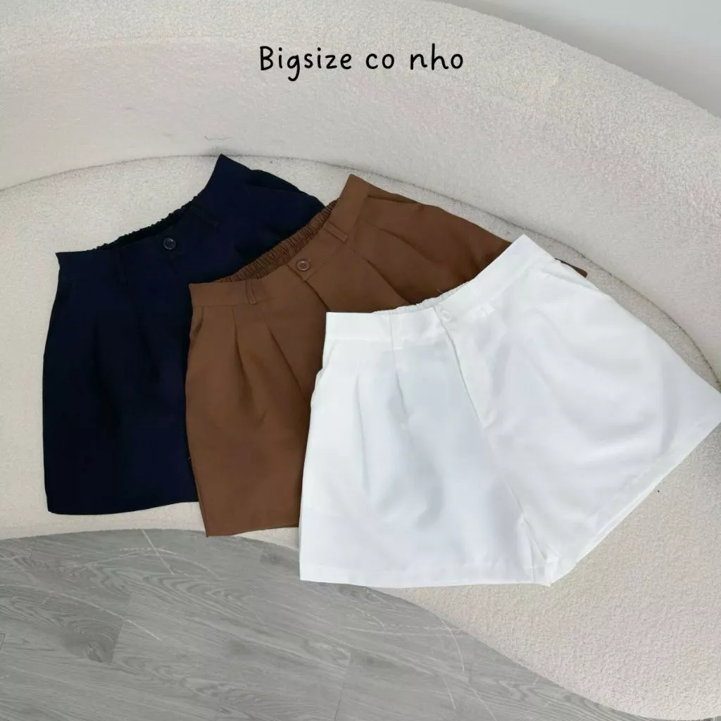 Quần đùi Bigsize nữ lưng cao thun co giãn có khóa kéo mặc mát đứng phom thoải mái 60-95kg - Q8