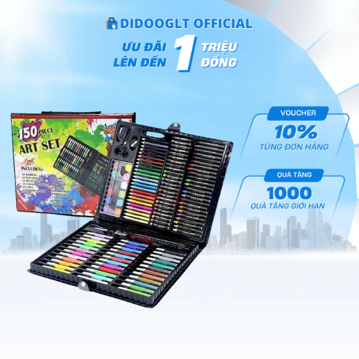 Hộp Màu 150 Chi Tiết Cho Bé Thỏa Sức Sáng Tạo - Bộ Tập Tô Siêu To Khổng Lồ