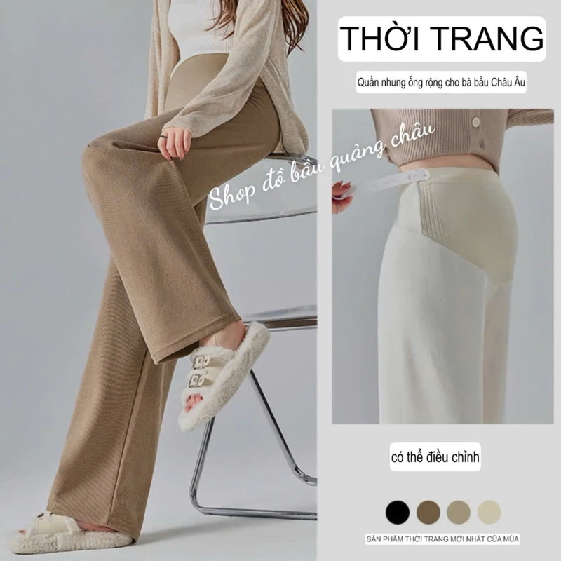 quần bầu nhung ống rộng thời trang siêu đẹp