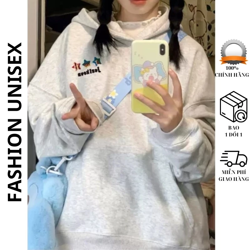 Áo hoodie nỉ bông in chữ JEZIKOVA UZBK có hình ngôi sao Trước Và Sau Lưng Cực Đẹp , thoải mái