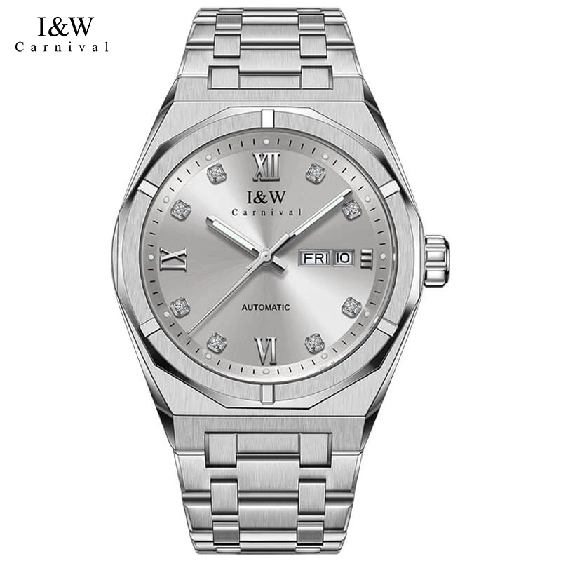 Đồng hồ nam chính hãng I&W Carnival IW751 IW751G 751 751G máy cơ mặt kính sapphire nguyên khối