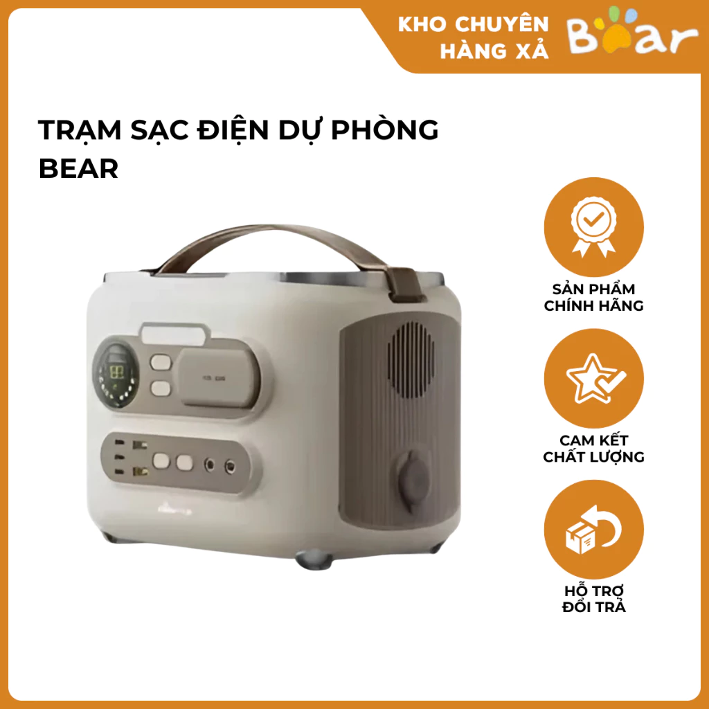 Trạm sạc điện dự phòng Bear siêu nhanh, nhỏ gọn, tiện lợi, dễ dàng mang theo, sạc 10 thiết bị cùng lúc