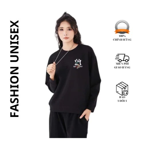 Áo sweater nỉ bông  form suông unisex nam nữ