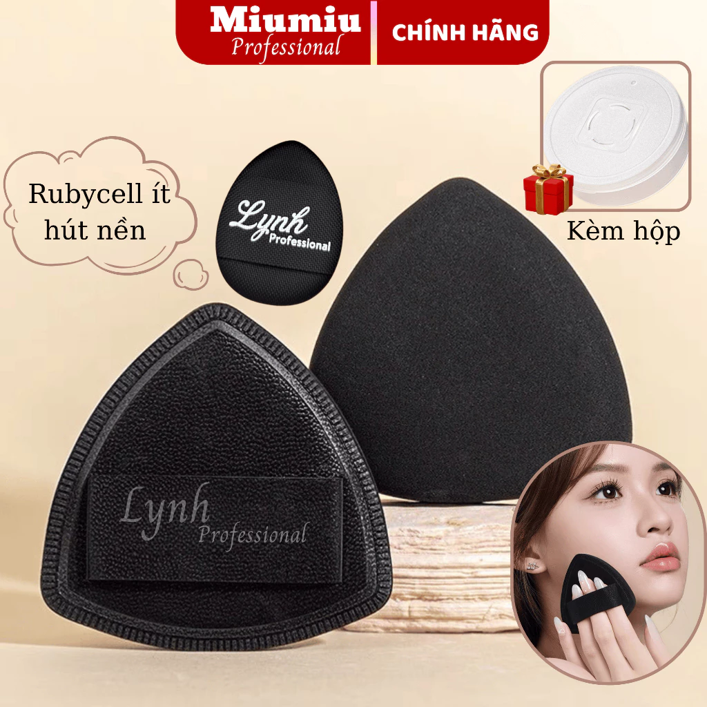Bông mút tán kem nền kèm mút mini ít hút Kem nền phủ phấn chuyên nghiệp thêm hộp đựng