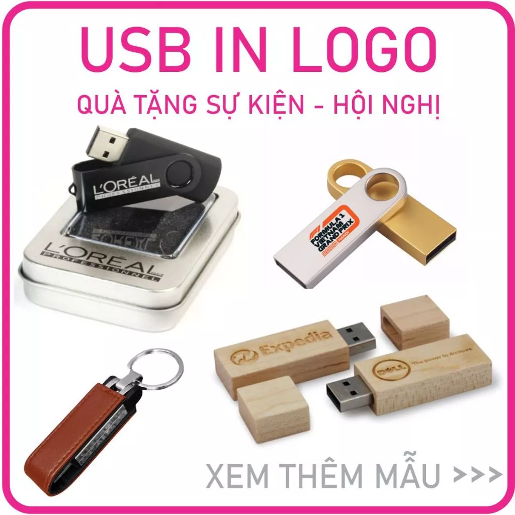 Usb In Khắc Tên-Logo Quà Tặng Công Ty-Sự Kiện Sản Xuất Theo Yêu Cầu Chất Liệu Mặt Kim Loại-Gỗ-Cao Su-Da-Bút-Thẻ-Trơn