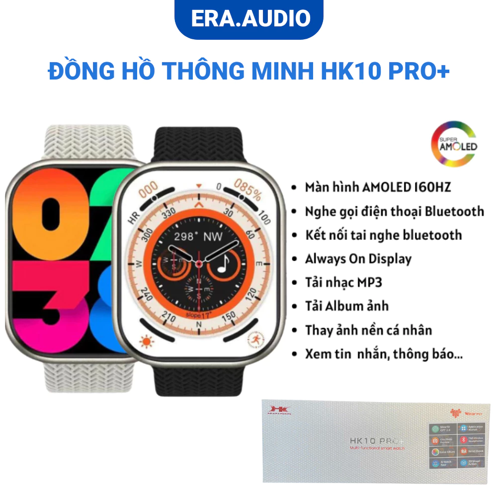 Đồng Hồ Thông Minh Hk10 Pro Plus, Smart Watch Tải Nhạc MP3 Kết Nối Tai Nghe Theo dõi Sức Khỏe